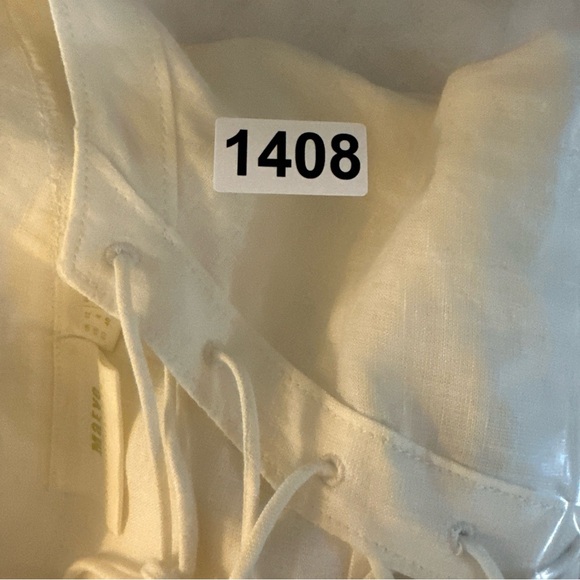 Maeve By Anthropologie Linen Lace-Up Top Size 8 Off White - Picture 12 of 12